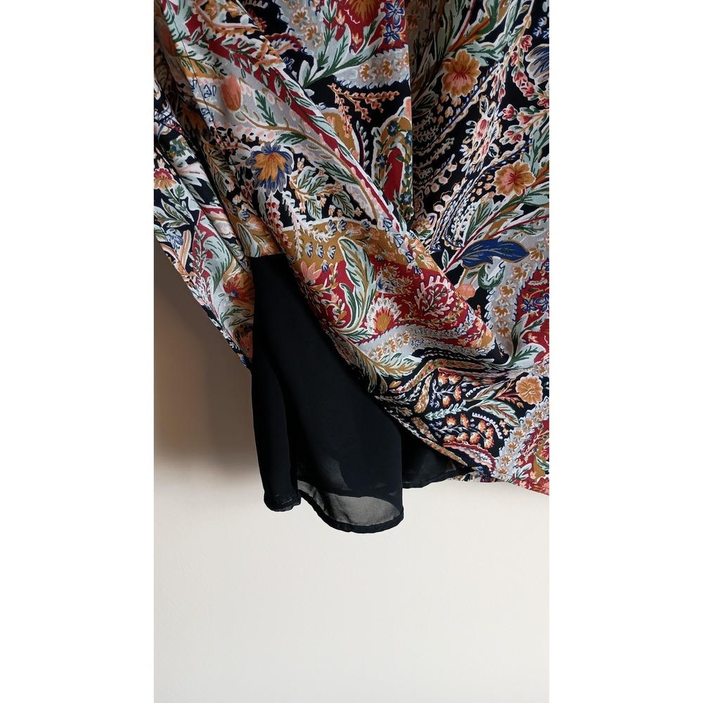 Vince Camuto Paisley Floral Midi Skirt Women's XL Boho Western Charm Lined Flowy - Picture 4 of 12